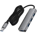 Acefast - Hub 4 In 1 (J17) - 4 x USB3.0, 5Gbps, Plug & Play, Aluminum Alloy, 5V/3A, Usb Cable, 1m - Metal Gray