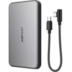 Acefast - Magnetic Wireless Power Bank - With Type-C Cable, MagSafe, Ultra-thin, 2x USB-C, LED, 5000mAh, 20W - Black - (M30)