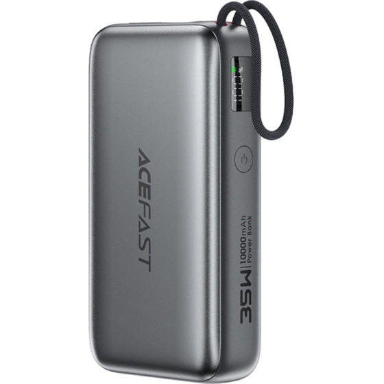 Acefast - Power Bank (M32) - With Telescopic Cable, Type-C, Fast Charge, PD35W, 10000mAh - Metal Gray