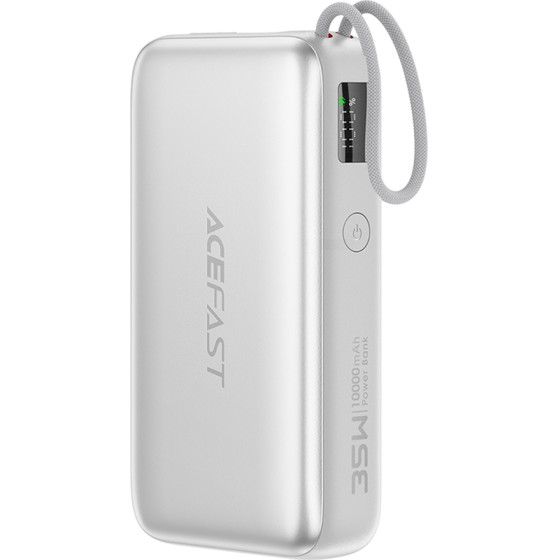 Acefast - Power Bank (M32) - With Telescopic Cable, Type-C, Fast Charge, PD35W, 10000mAh - Silver