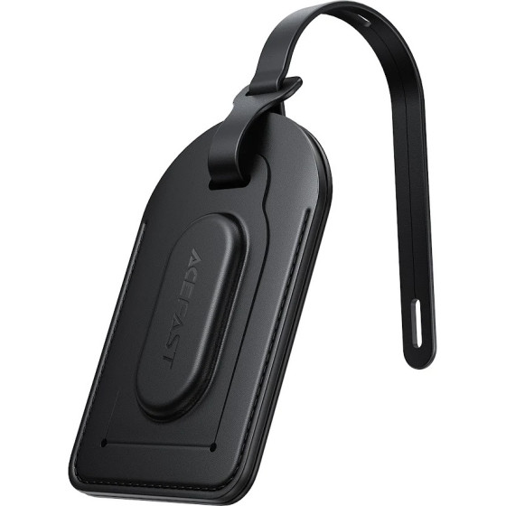 Acefast - Smart Tracker (S5) - Stylish Faux Leather Tag, For Luggage, Bt 5.4, Findmy Network, MFi, CR2032 Battery - Black