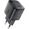 Acefast - Wall Charger (A135) - Type-C, GaN, Fast Charge, PD45W, Led Display, AC100-240V, 1.2A, 50Hz/60Hz, Eu Plug - Black