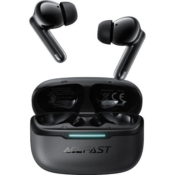 Acefast - Wireless Earbuds (W5) - In-Ear Design, TWS, 6-Mics Hybrid ANC, Dual-Mic ENC, BT5.4, IPX4 - bLACK