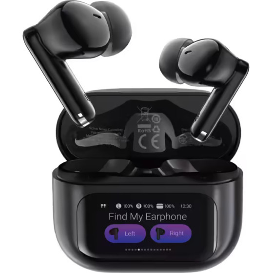 Acefast - Wireless Earbuds (W6) - ANC, Ai ENC, Smart Display, Gaming Mode, BT5.4 - Black