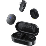 Acefast - Wireless Lavalier Microphones - Dual Mic, Magnetic Clip, Ai Noise Reduction, 80m Range, 25ms Latency - Black - (R3)