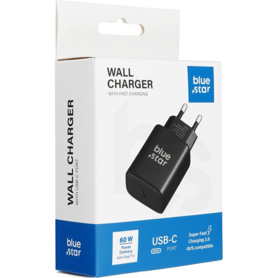 Blue Star Phone Charger Usb C Avs (Iphone 17Pro/Pro Max) SFC2.0 3A 60W TFB-AVS-60W black