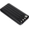 Charmast Powerbank W2089 PD3.0 3A 22,5W 20000 Mah With built-In Cables Usb A / Usb C / Lightning / Micro Usb black