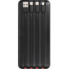 Charmast Powerbank W2089 PD3.0 3A 22,5W 20000 Mah With built-In Cables Usb A / Usb C / Lightning / Micro Usb black