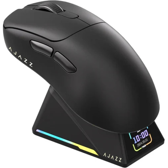 Ajazz AJ179 Apex - Wireless Gaming Mouse - 8K, Magnetic Charging Dock, Black - (AJ179-APEX-BK)