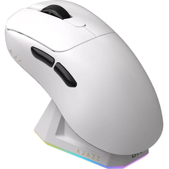 Ajazz AJ179 Pro - Wireless Gaming Mouse - 8K, Magnetic Charging Dock, White - (AJ179-PRO-WH)