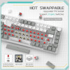 Ajazz Gaming Mechanical Keyboard AK820 - As Red Switch [Linear] (English US), Gray White, White Light - (AJ-AK820-ARS-GW)