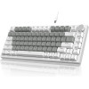 Ajazz Gaming Mechanical Keyboard AK820 - Mille Feuille Yellow Switches [Linear] (English US), White Gray, White Light - (AJ-AK820-MF-YS-WG)