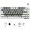 Ajazz Gaming Mechanical Keyboard AK820 - Mille Feuille Yellow Switches [Linear] (English US), White Gray, White Light - (AJ-AK820-MF-YS-WG)