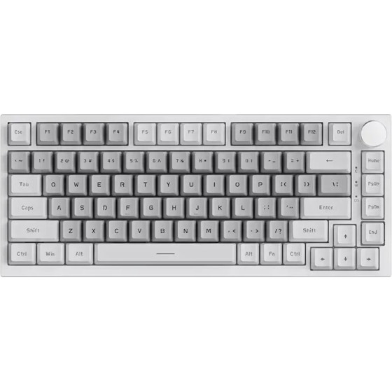 Ajazz Gaming Mechanical Keyboard AK820 - Mille Feuille Yellow Switches [Linear] (English US), White Gray, White Light - (AJ-AK820-MF-YS-WG)