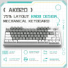 Ajazz Gaming Mechanical Keyboard AK820 - Mille Feuille Yellow Switches [Linear] (English US), White Gray, White Light - (AJ-AK820-MF-YS-WG)