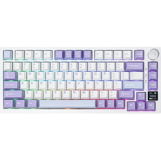 Ajazz Wireless Gaming Mechanical Keyboard AK820 Pro - Gift Switch [Linear] (English US), Purple, White, Blue - (AJ-AK820-PRO-PWB-GS)