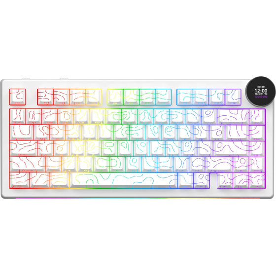 Ajazz Wireless Gaming Mechanical Keyboard AK820 V2 Pro - White Peach Switch [Linear] (English US), White - (AJ-AK820-V2-PRO-WPS-SE-WH)