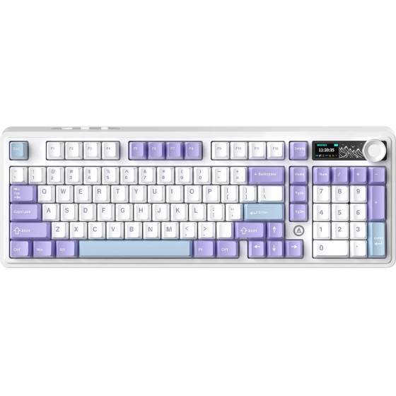Ajazz Wireless Gaming Mechanical Keyboard AK980 V2 - Gift Switch [Linear] (English US), Purple, White, Blue - (AJ-AK980-V2-GS-PWB)