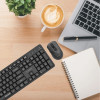 Gembird Silent Key Pro Business Wireless Desktop Set Us Layout Black - (KBS-WMS-01)