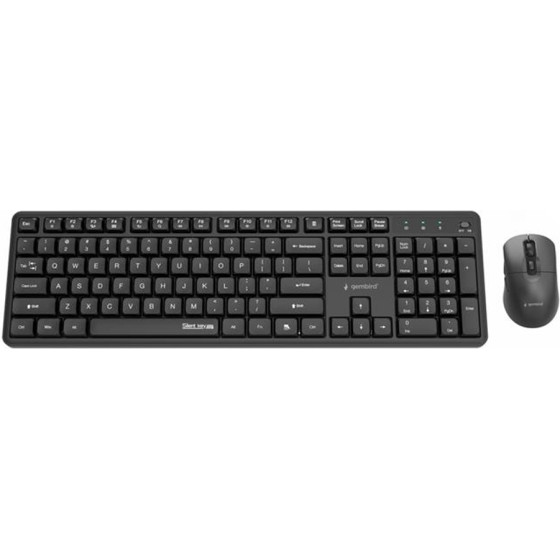 Gembird Silent Key Pro Business Wireless Desktop Set Us Layout Black - (KBS-WMS-01)