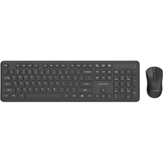 Gembird Slim Pro Business Wireless Desktop Set Us Layout Black - (KBS-WPS-01)