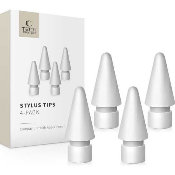 Tech-Protect Stylus Tips 4-Pack Apple Pencil WHITE