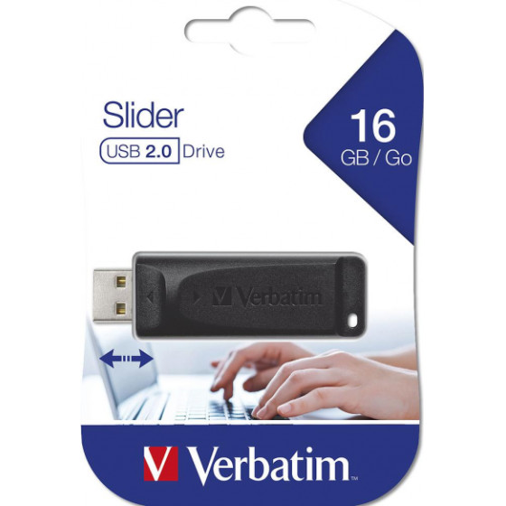 Verbatim USB-A 2.0 Flashdrive Pendrive Slider, 16Gb
