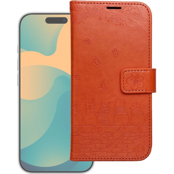 Mezzo Book Case For Iphone 17 Pro Max Cats Brown OEM