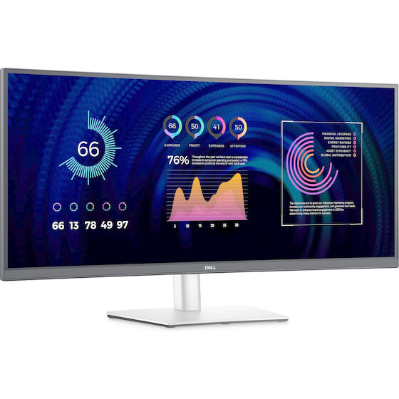 Dell 86,4cm/34'' (3440x1440) P3424WE Wqhd Ips Curved 21:9 60Hz 5ms Hdmi Dp USB-Hub Vesa Black/Silver - (DELL-P3424WE)