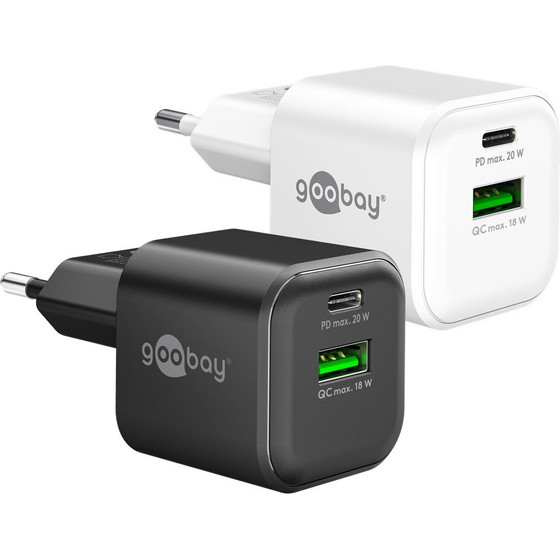 Goobay 20 W USB-C Pd Gan Dual Fast Charger White White - (79621)