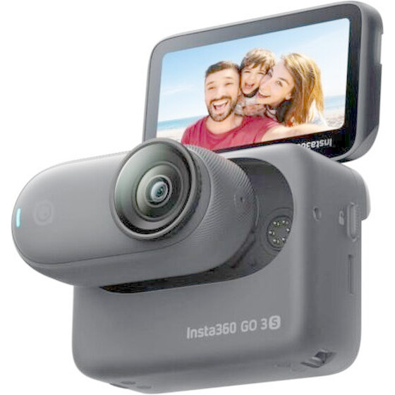 Insta360 Go 3S Motorcycle In-Helmet Pov Bundle - 128GB Midnight Black - (CINSAATA/GO3S124)
