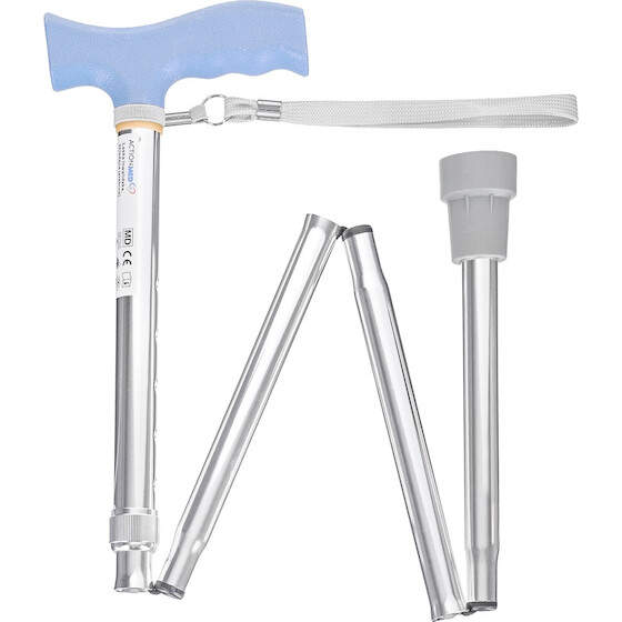 ActionMed Folding walking stick silver - (LI101AM)