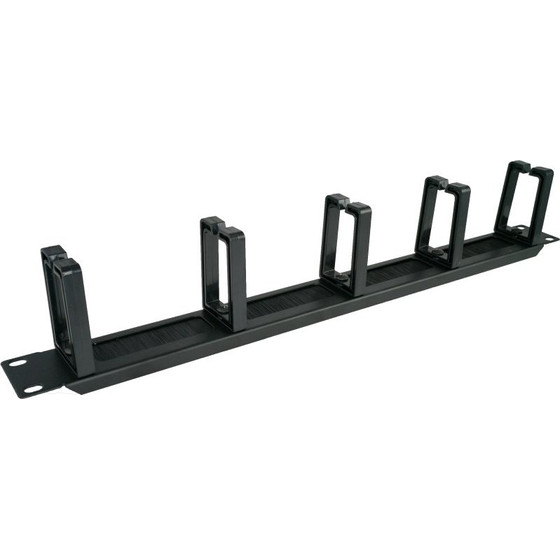 ALANTEC 1U 19'' Cable Organizer With Brushed grommet, 5 Plastic Holders - (PK048)