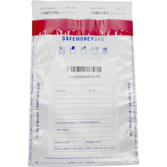 BESTPAK Safemoneybag Safe Deposit Envelopes White B5 190mmx260mm+35mm 100 Pieces - (5905868662160)
