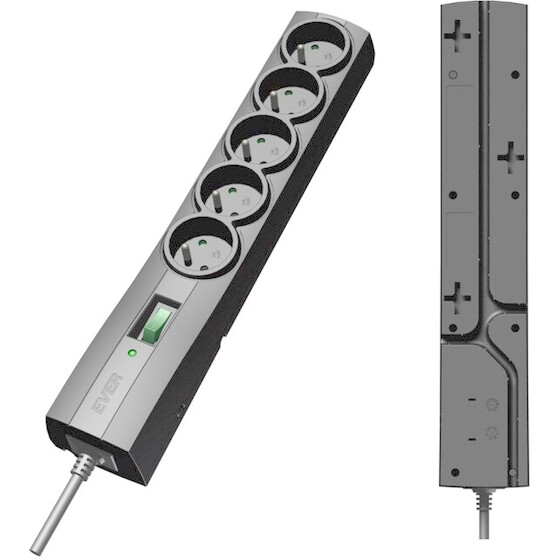 Ever Surge Protector Power Strip Black 5 Sockets - (T/LZ09-CLA050/0000)
