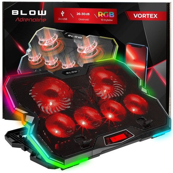 Blow 6 Fan Vortex Rgb Laptop Cooling Pad - (66-366#)