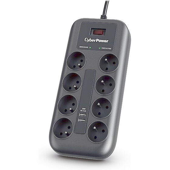 CyberPower Tracer Iii Surge Protector Black 8 Ac outlet(s) 200 - 250 V 1.8 m - (P0820SUF0-FR)