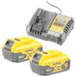 Dewalt Set Charger DCB1104 + 2 Batteries DCB184 18 V 5 Ah - (DCB1104P2-QW)