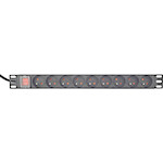 Gembird Energenie Power Distribution Unit (PDU), 10 Pcs C13 sockets, 1U, 16A, C20 Plug 2 m cable, Black - (EG-PDU-9F2F)