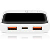 EVERACTIVE Powerbank 10 000mAh, 2x USB, 1x USB-C 22,5W, QC4+, Lcd screen, White - (EB-10Q)