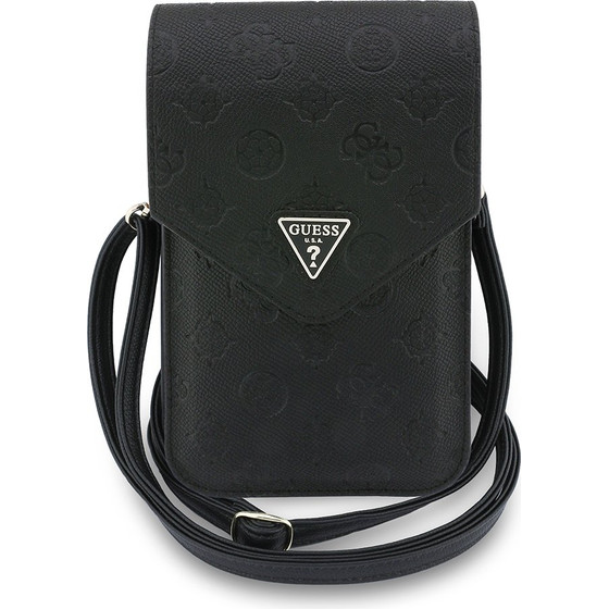 Guess - Universal Wallet Grained Peony Triangle - Adjustable Strap, Eco-Leather, Two Layer - Black - (GUCWB2PGPOTRK)