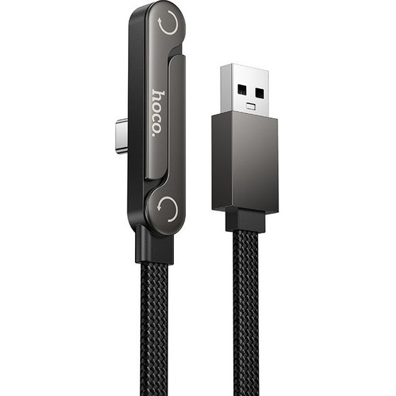 Cable With Bracket Usb A To Usb C 3A Hoco 1,2 m U150 Exquisite black