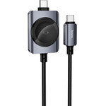 Hoco Usb C To Usb C Cable PD100W With Wireless Charging For Apple Watch 1,2 m CW66 black