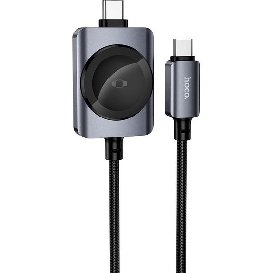 Hoco Usb C To Usb C Cable PD100W With Wireless Charging For Apple Watch 1,2 m CW66 black