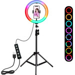 Led Selfie Light 32cm Rgb (colorfull) + Tripod Stand 200cm OEM