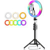 Led Selfie Light 32cm Rgb (colorfull) + Tripod Stand 200cm OEM