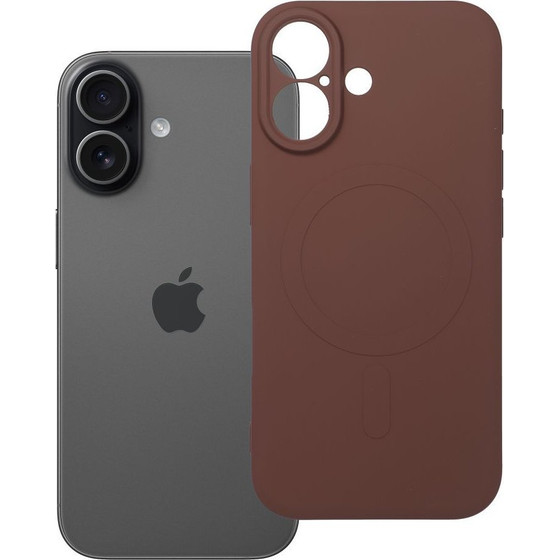 Case For Iphone 17 Silicone Mag Cover Compatible With Magsafe Brown OEM