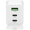 EVERACTIVE Charger Gan 1 x USB, 2 x USB-C Quick Charge 4+ 65W White - (SC-655Q)