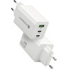 EVERACTIVE Charger Gan 1 x USB, 2 x USB-C Quick Charge 4+ 65W White - (SC-655Q)