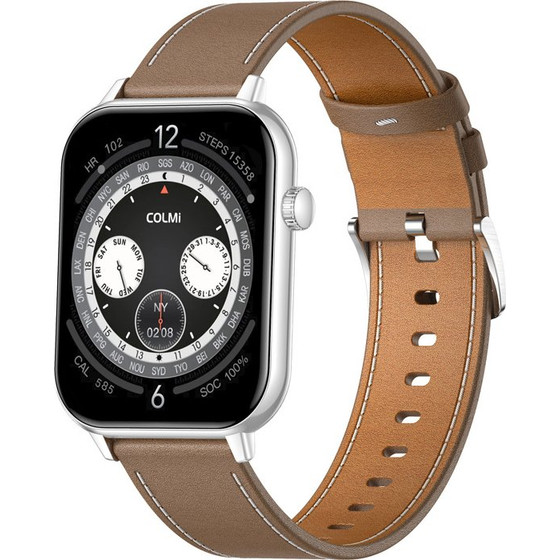 COLMI Smartwatch C28 - ����� + ���� ��������� ������� - (C28-silver/brown)